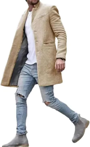 Winter Jacket Men's Coat Warm Long Sleeve Men's breaker Long Men's Coat Button Coat Coat Warm Streetwear Coat