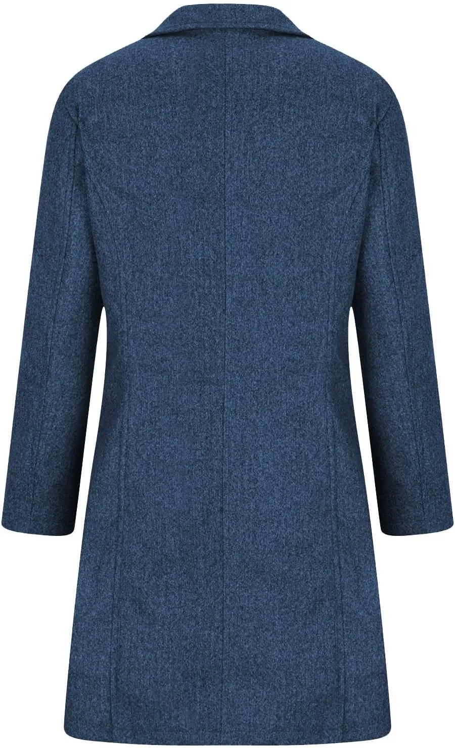 Winter Pea Coat for Women Dressy Single Breasted Long Trench Coat Casual Stand Collar Thicken Warm Overcoat