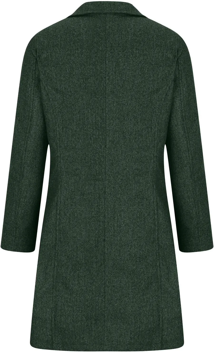 Winter Pea Coat for Women Dressy Single Breasted Long Trench Coat Casual Stand Collar Thicken Warm Overcoat