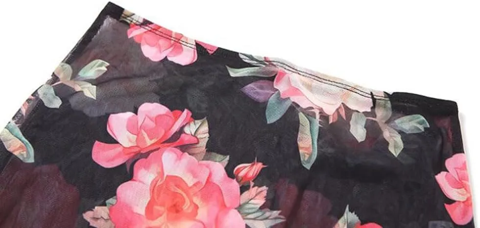 Women 2 Piece Maxi Skirt Set Y2K Floral Print Lace Up Sleeveless Tank Top and Long Skirt Boho Summer Outfits