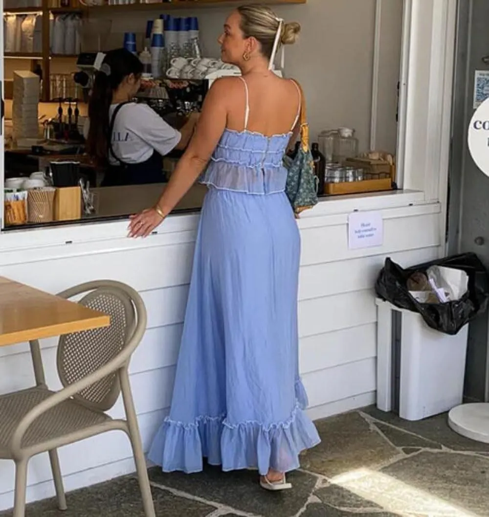 Women 2 Piece Maxi Skirt Set Y2K Floral Print Lace Up Sleeveless Tank Top and Long Skirt Boho Summer Outfits