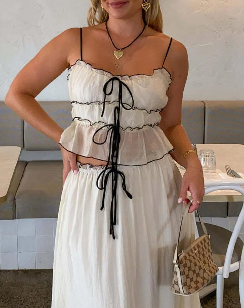 Women 2 Piece Maxi Skirt Set Y2K Floral Print Lace Up Sleeveless Tank Top and Long Skirt Boho Summer Outfits