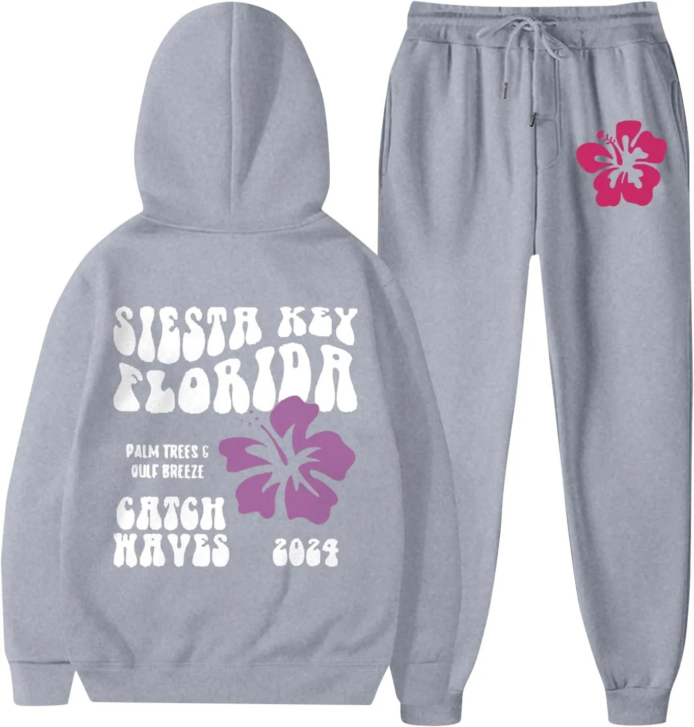 Women 2 Piece Outfit Unisex Men Preppy Hoodie Graphic Tracksuits Sweatshirts & Jogger Sweatpants Y2K Sweatsuit