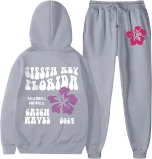 Women 2 Piece Outfit Unisex Men Preppy Hoodie Graphic Tracksuits Sweatshirts & Jogger Sweatpants Y2K Sweatsuit