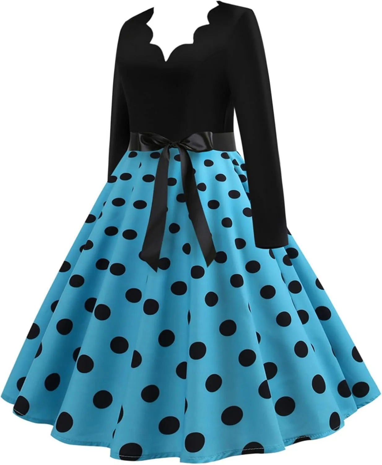 Women Casual Loose Formal Dress Long Sleeved Printed A-Line Midi Dress Plus Size Spring Dresses Church Work Dresses