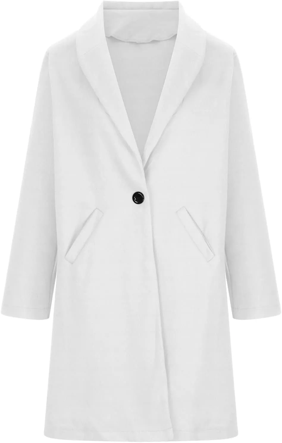 Women Elegant Wool Blend Pea Coat Trench Notch Lapel Winter Warm Long Sleeve Midi Jacket Cardigans Overcoat With Belt