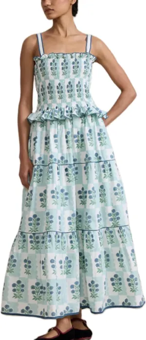 Women Floral Graphic Maxi Dress Square Neck Spaghetti Strap A-line Flowy Sundress Casual Long Beach Dress