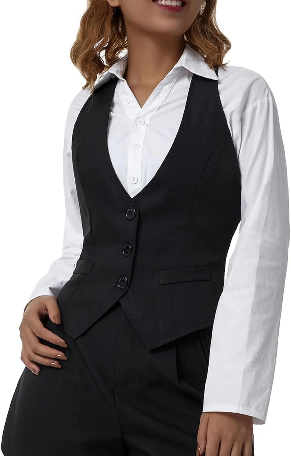 Women Sexy Slim Fit Vintage Button Sleeveless Suit V Neck Halter Jacket Tuxedo Vader Blazer