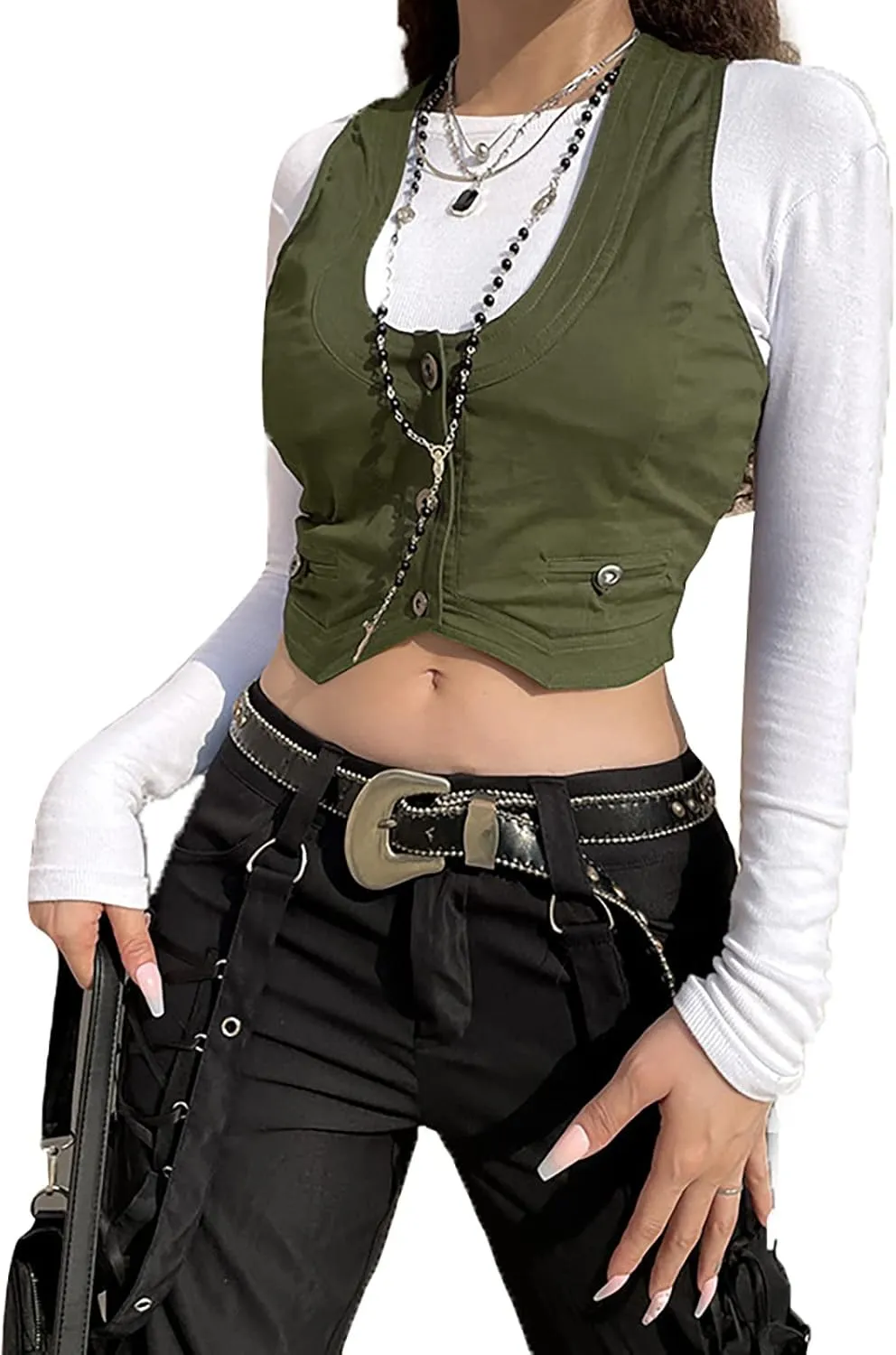 Women Sexy Slim Fit Vintage Button Sleeveless Suit V Neck Halter Jacket Tuxedo Vader Blazer