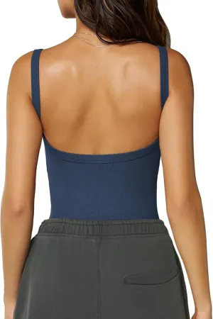 Women Summer Tops Backless Tank Tops Basic Cute 2025 Crew Neck Camisole Spaghetti Strap Going Out Slim Fit Shirts
