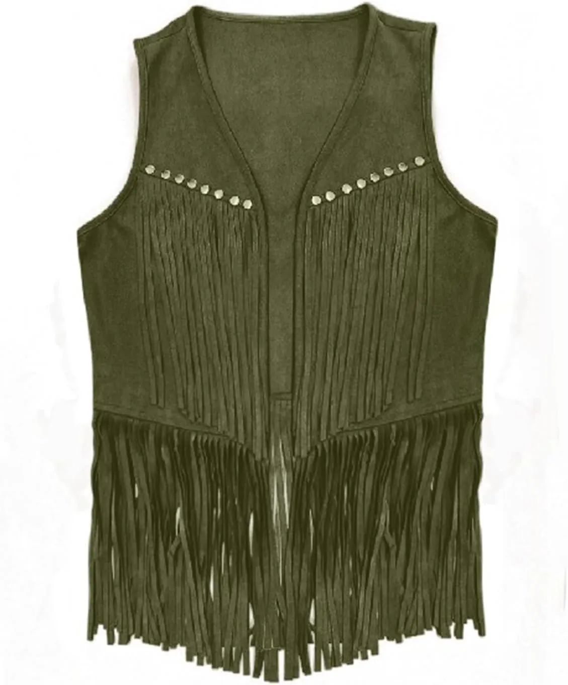 Women Vintage Western Fringe Vest Cowboy Cowgirl Clothes 70s Hippie Vest Tassel Country Concert Fringe Tops Shirts