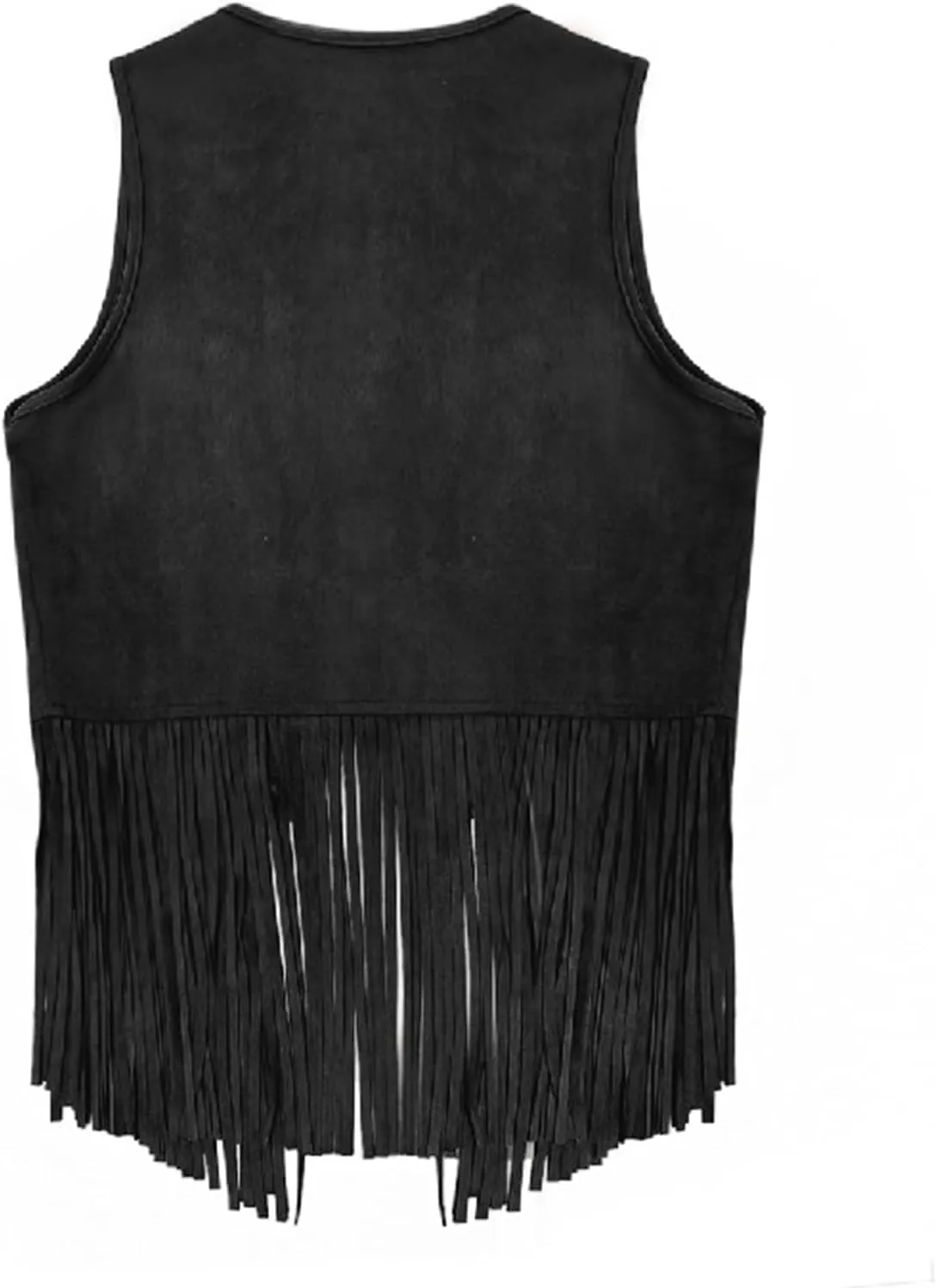 Women Vintage Western Fringe Vest Cowboy Cowgirl Clothes 70s Hippie Vest Tassel Country Concert Fringe Tops Shirts