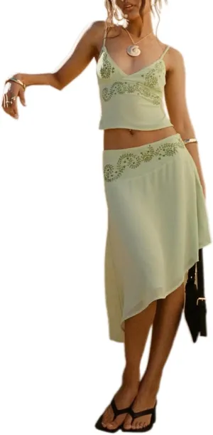 Women Y2k 2 Piece Skirt Sets Satin Backless Tank Top Bodycon Long Maxi Skirt Outfits Summer Beachwear
