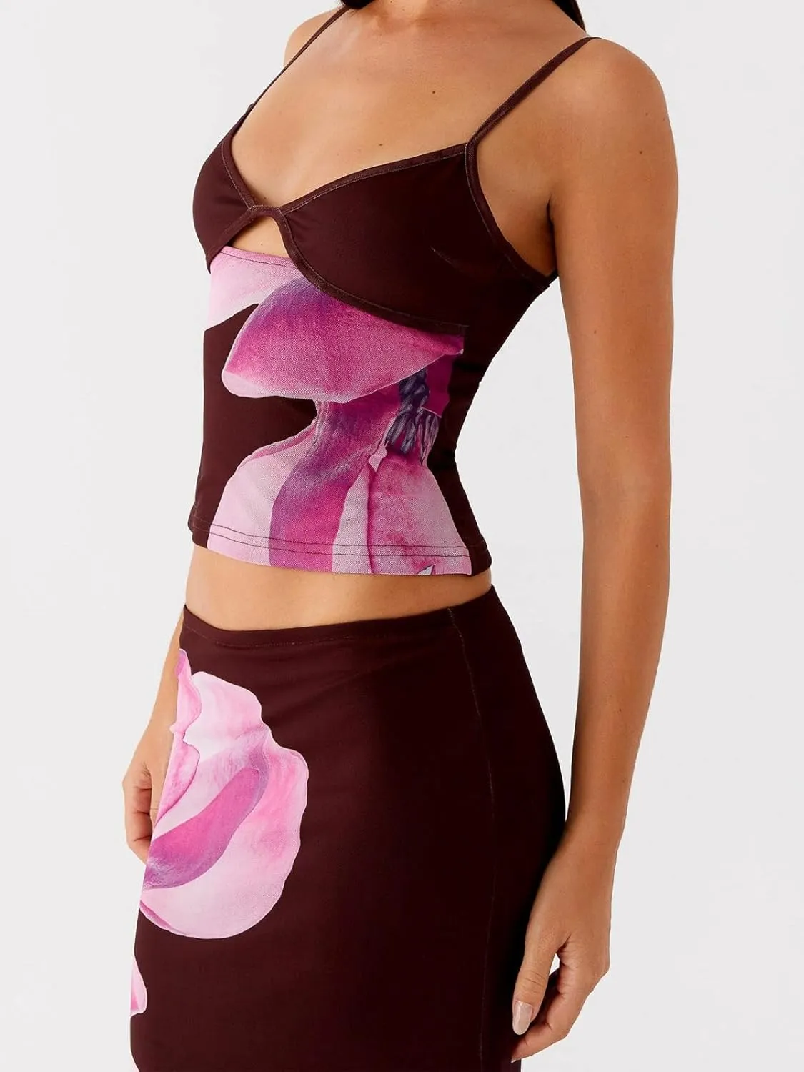 Women Y2k 2 Piece Skirt Sets Satin Backless Tank Top Bodycon Long Maxi Skirt Outfits Summer Beachwear