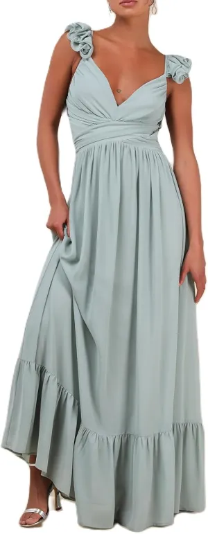 Women Y2k Boho Ruffle Trim Maxi Dress Floral Hollow Out Backless Tie Flowy Long Dresses Summer Beach 2025 Sundress