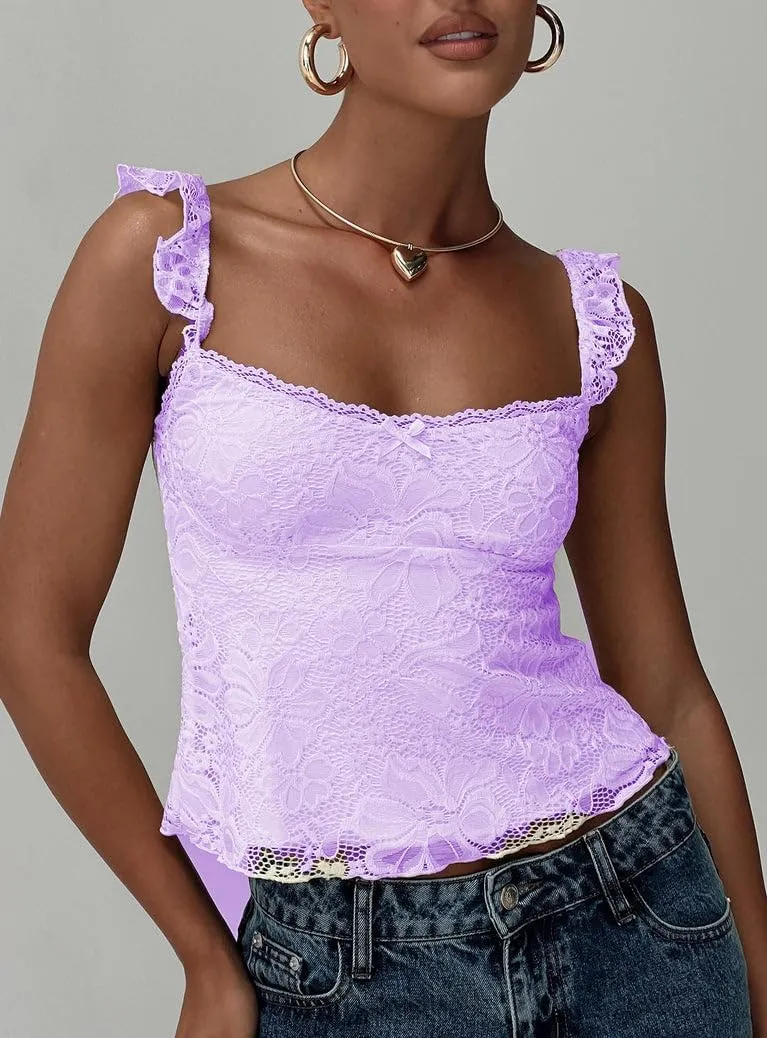 Women Y2k Lace Trim Tank Tops Camisole Spaghetti Strap Square Neck Sleeveless Vintage Going Out Shirts Streetwear