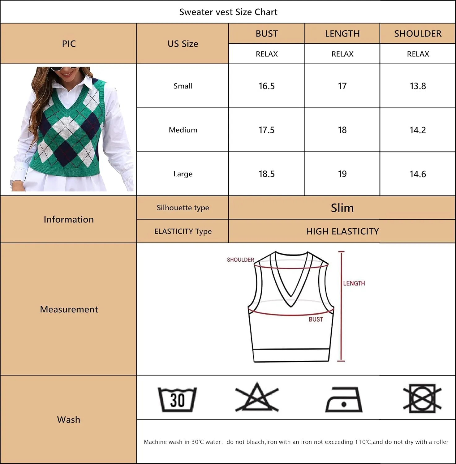Women's Fashion Cropped Sweater Vest College Style Sleeveless Vest
