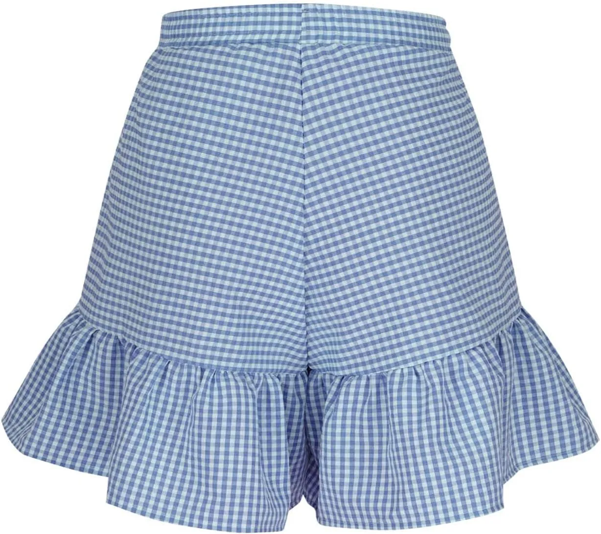 Women's High Waisted Shorts Cute Plaid Print Skirts 2025 Trendy Flowy Elegant Lounge Bottoms Summer Going Out Pants