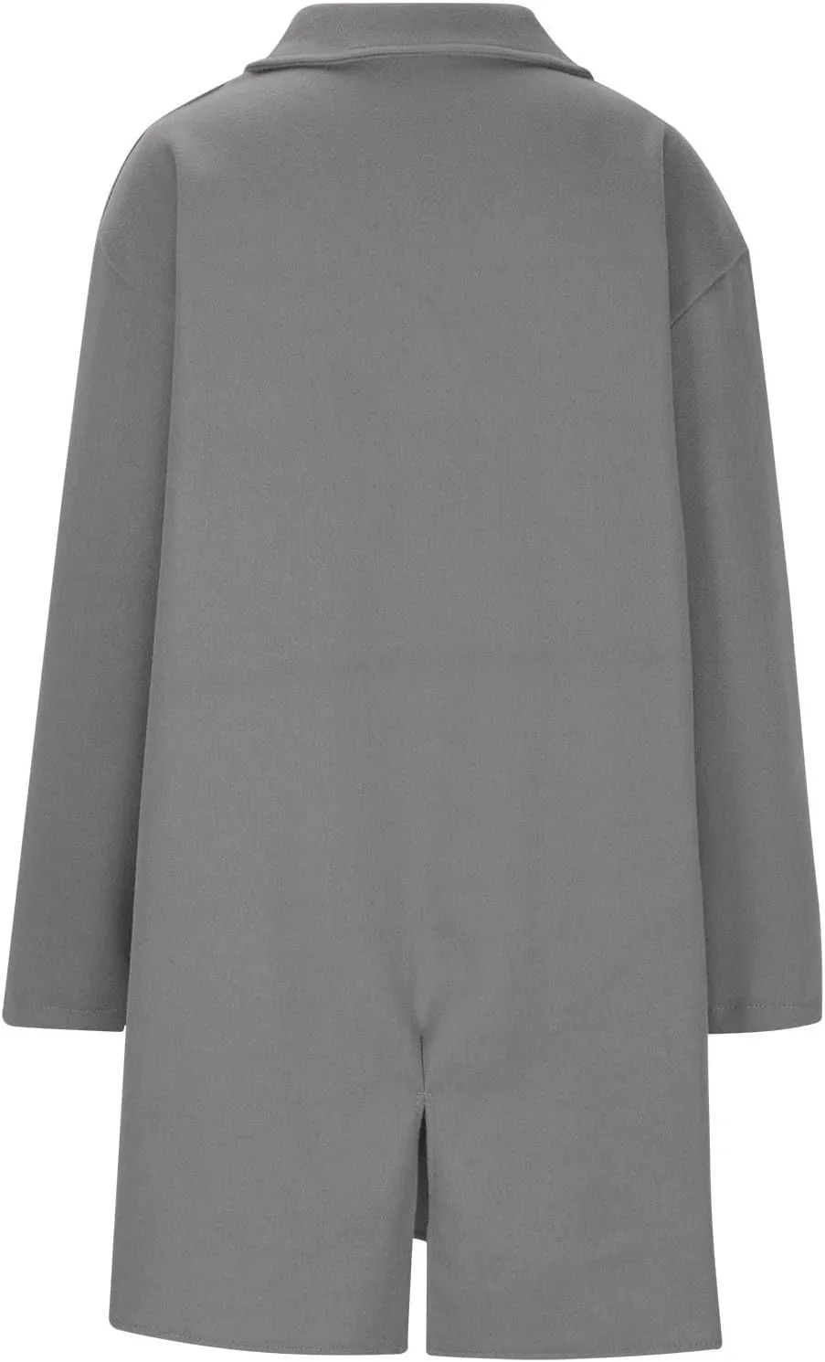 Womens Light Weight Wool Blend Coat Wool Double Breasted Pea Coats Notch Lapel Trench Coat Trendy Long Winter Coats