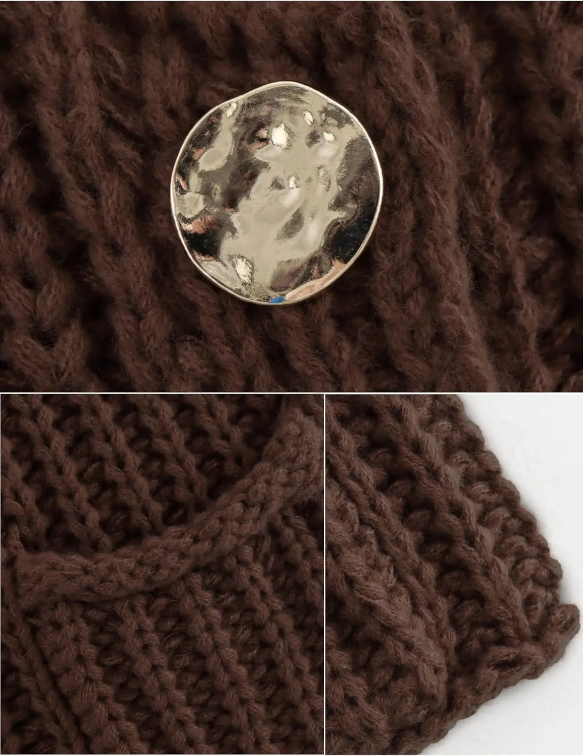 Women's Sleeveless Chunky Knit Top Casual Cropped Button Down Sweater Vest Open Front Cardigan with Pockets