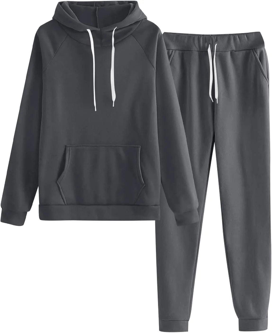 Womens Sweatsuits 2 Piece Set 2024 Oversized Hoodies Baggy Sweatpants With Pockets Fall Winter Y2K Lounge Tracksuit