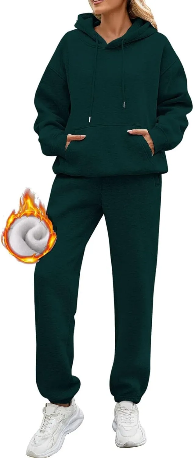 Womens Sweatsuits 2 Piece Set Baggy Oversized Lounge Comfy Pullover Long Sleeve Winter Fashion Matching Sets