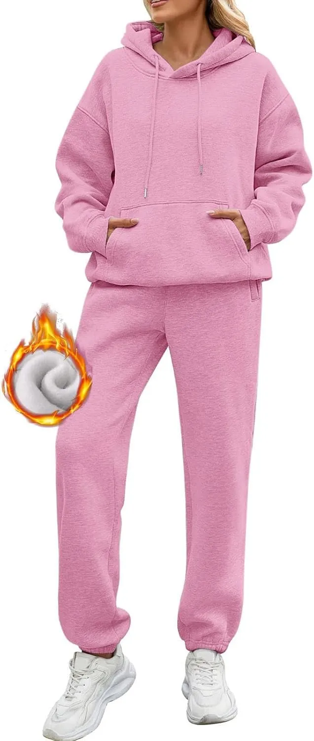 Womens Sweatsuits 2 Piece Set Baggy Oversized Lounge Comfy Pullover Long Sleeve Winter Fashion Matching Sets