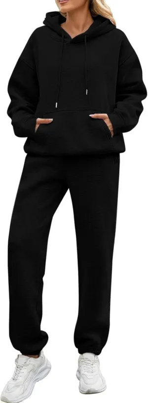 Womens Sweatsuits 2 Piece Set Baggy Oversized Lounge Comfy Pullover Long Sleeve Winter Fashion Matching Sets