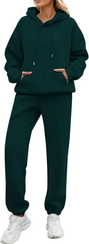Womens Sweatsuits 2 Piece Set Baggy Oversized Lounge Comfy Pullover Long Sleeve Winter Fashion Matching Sets