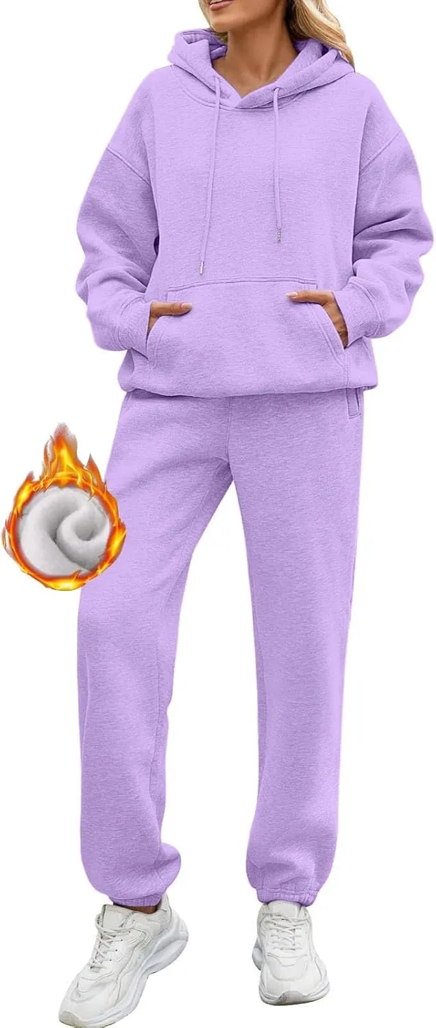 Womens Sweatsuits 2 Piece Set Baggy Oversized Lounge Comfy Pullover Long Sleeve Winter Fashion Matching Sets