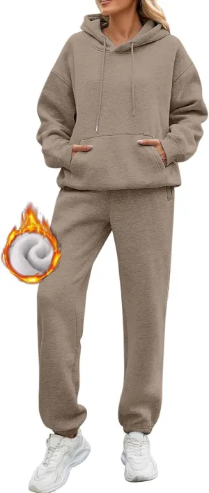 Womens Sweatsuits 2 Piece Set Hoodies Sweatshirt Oversized Jogger Sweatpants Tracksuit Matching Lounge Workout Sets