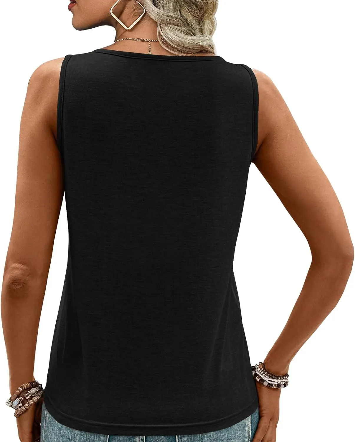 Womens Tank Tops Summer Tank Tops for 2025 Cut Out Ring Keyhole Neck Sleeveless Fashion Cute Tee Shirts Clothes