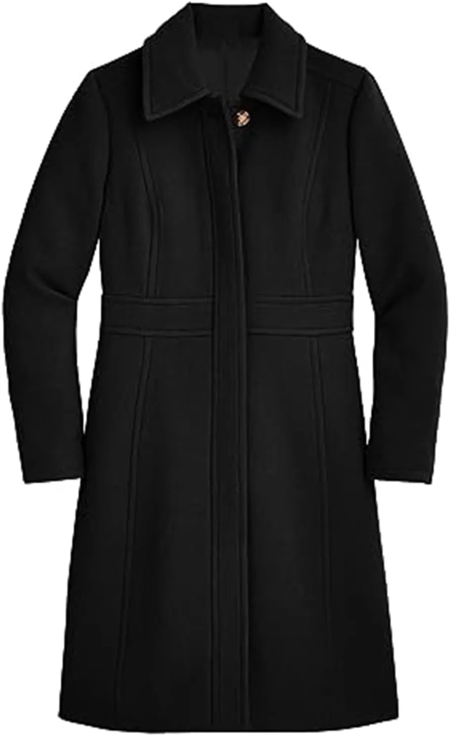 Women's Wool Peacoat Single Breasted Notched Collar Trench Coat Fall Winter Fashion Mid-Length Outerwear Long Jackets