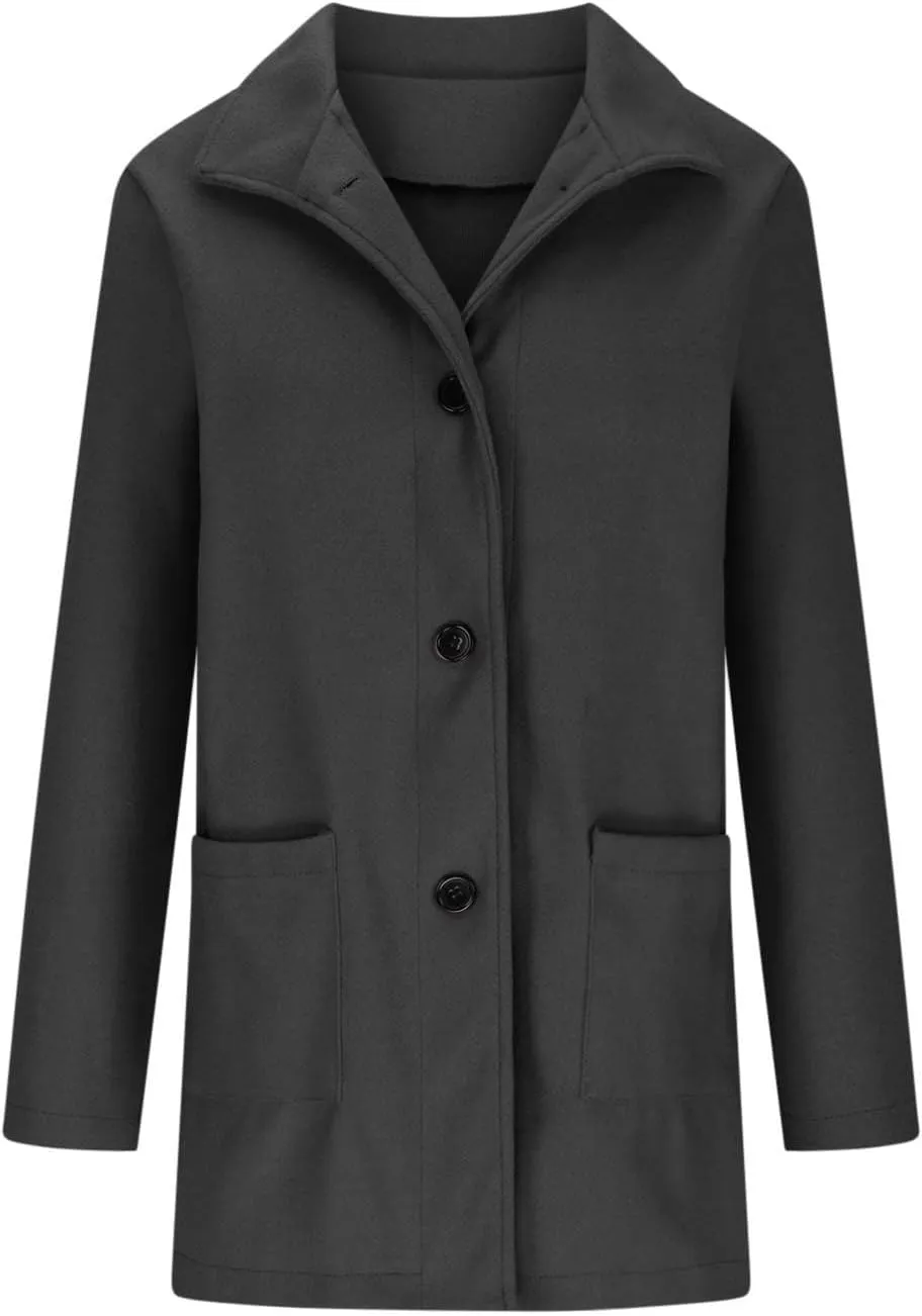 Wool Coat for Women Plus Size Thicken Pea Coats Stand Collar Single Breasted Trench Coat 2024 Fashion Winter Jackets