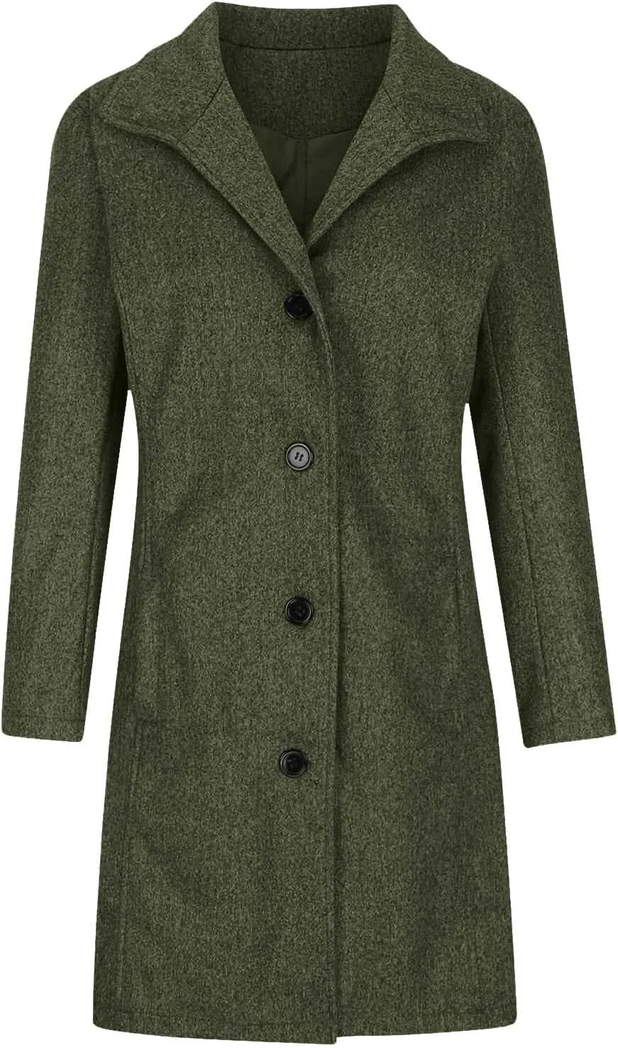 Wool Peacoats for Women 2024 Casual Single Breasted Mid-Length Jackets Coat Fall Winter Lapel Neck Windbreaker Trench Coats