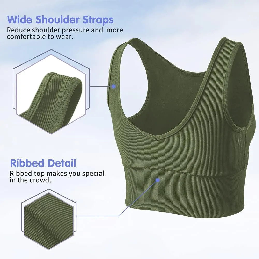 Workout Crop Tank Tops for Women Solid Comfort Sleeveless Shirts for Casual Sports Fitness Yoga Reversible Ribbed Tops