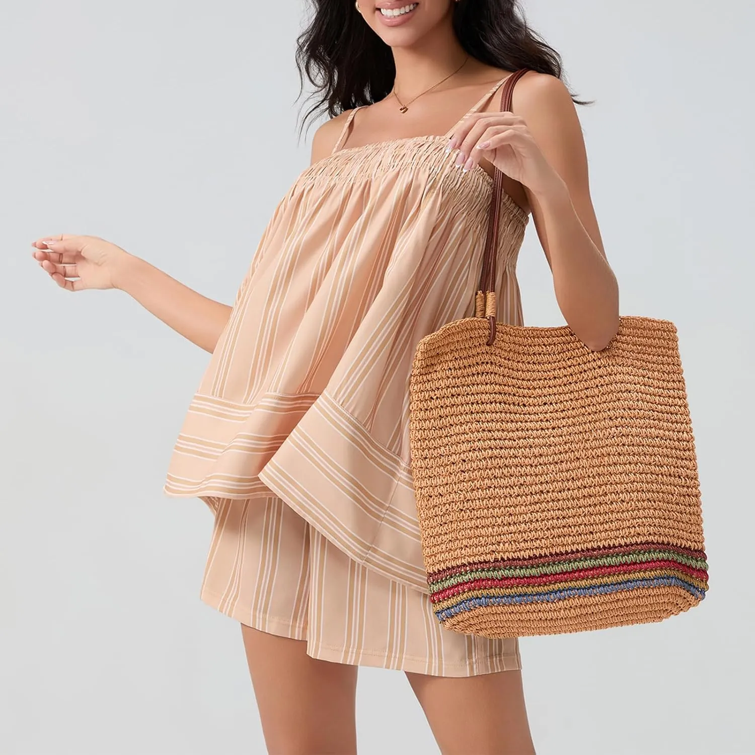 Y2K Striped Pajama Set Women 2 Piece Camisole Babydoll Top Tank Striped Boxer Shorts Matching Pjs Outfit Lounge Sets