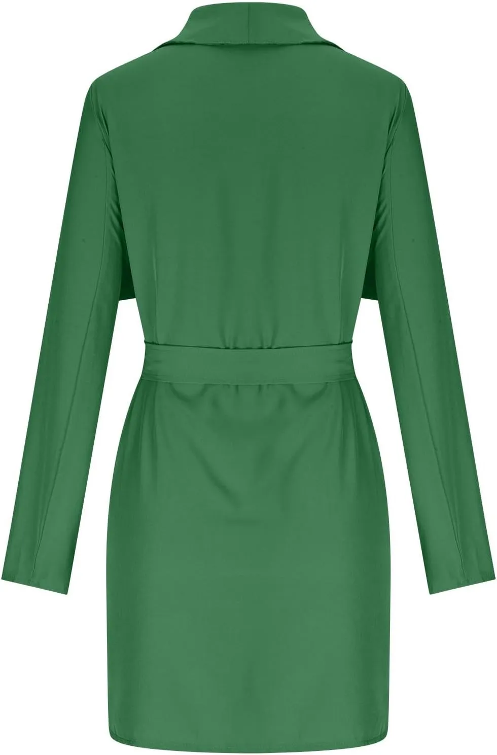 YRAETENM Lightweight Trench Coat Women Lapel Draped Open Front Thin Cardigan Long Sleeve Irregular Hem Outwear with Belt