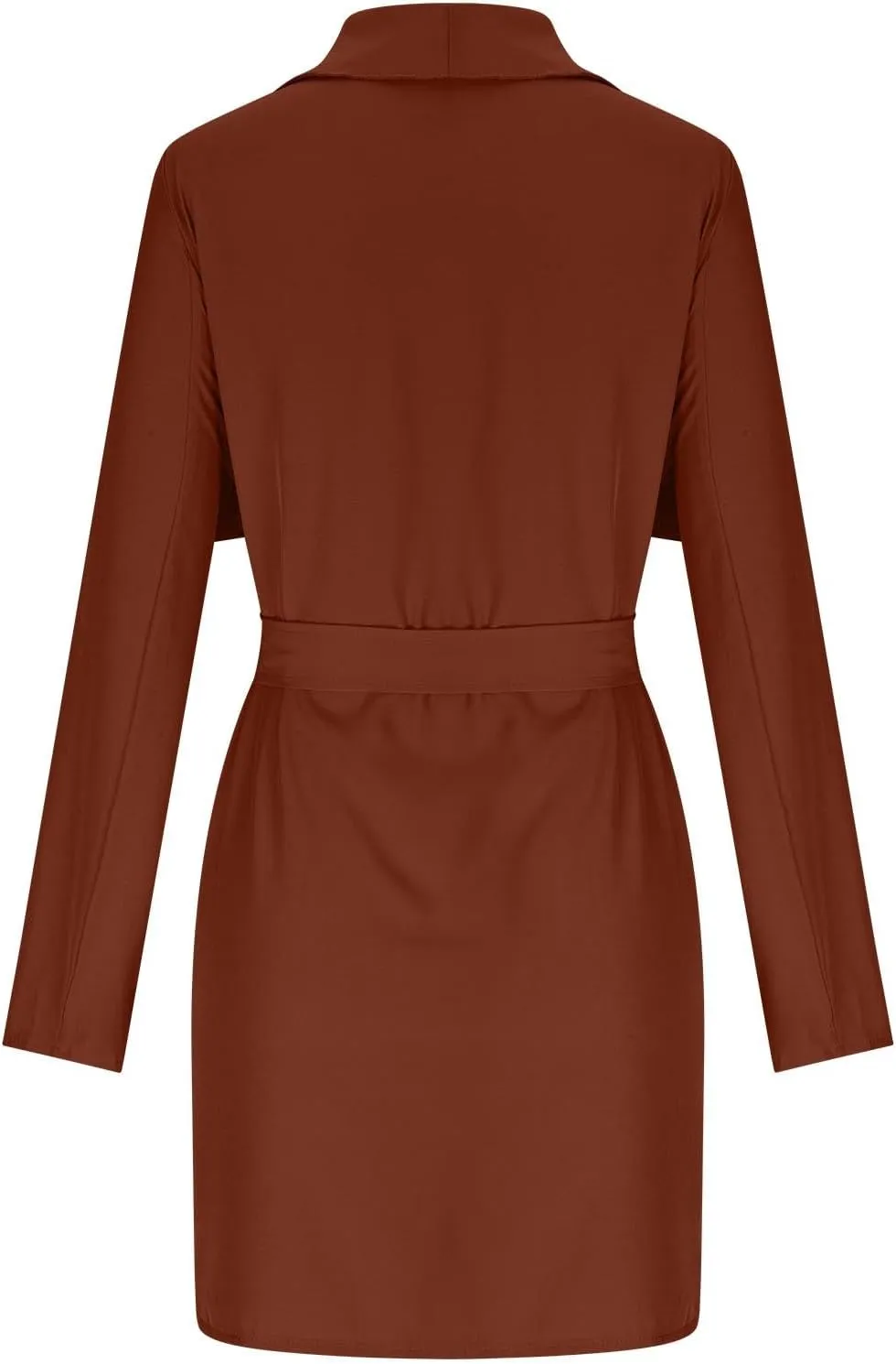 YRAETENM Lightweight Trench Coat Women Lapel Draped Open Front Thin Cardigan Long Sleeve Irregular Hem Outwear with Belt