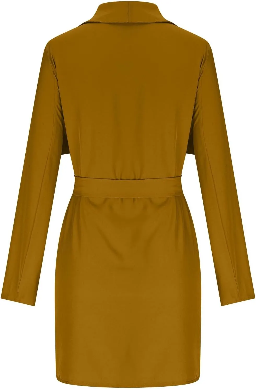 YRAETENM Lightweight Trench Coat Women Lapel Draped Open Front Thin Cardigan Long Sleeve Irregular Hem Outwear with Belt
