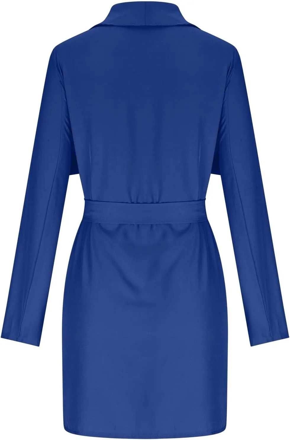 YRAETENM Lightweight Trench Coat Women Lapel Draped Open Front Thin Cardigan Long Sleeve Irregular Hem Outwear with Belt