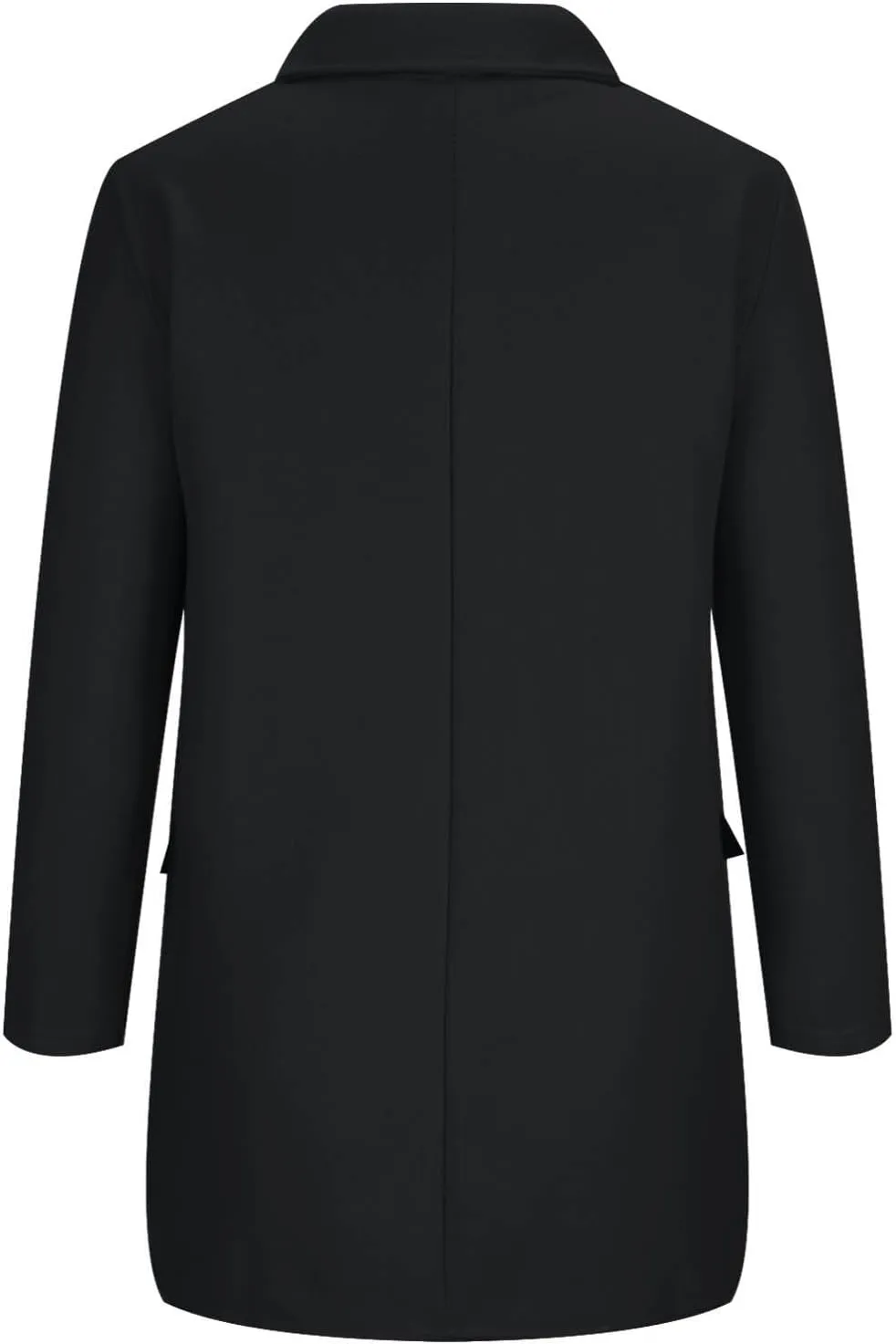 YRAETENM Women's Trench Coats Casual Notch Lapel Double Breasted Warm Pea Coat Mid-Length Wool Blend Coats with Pockets