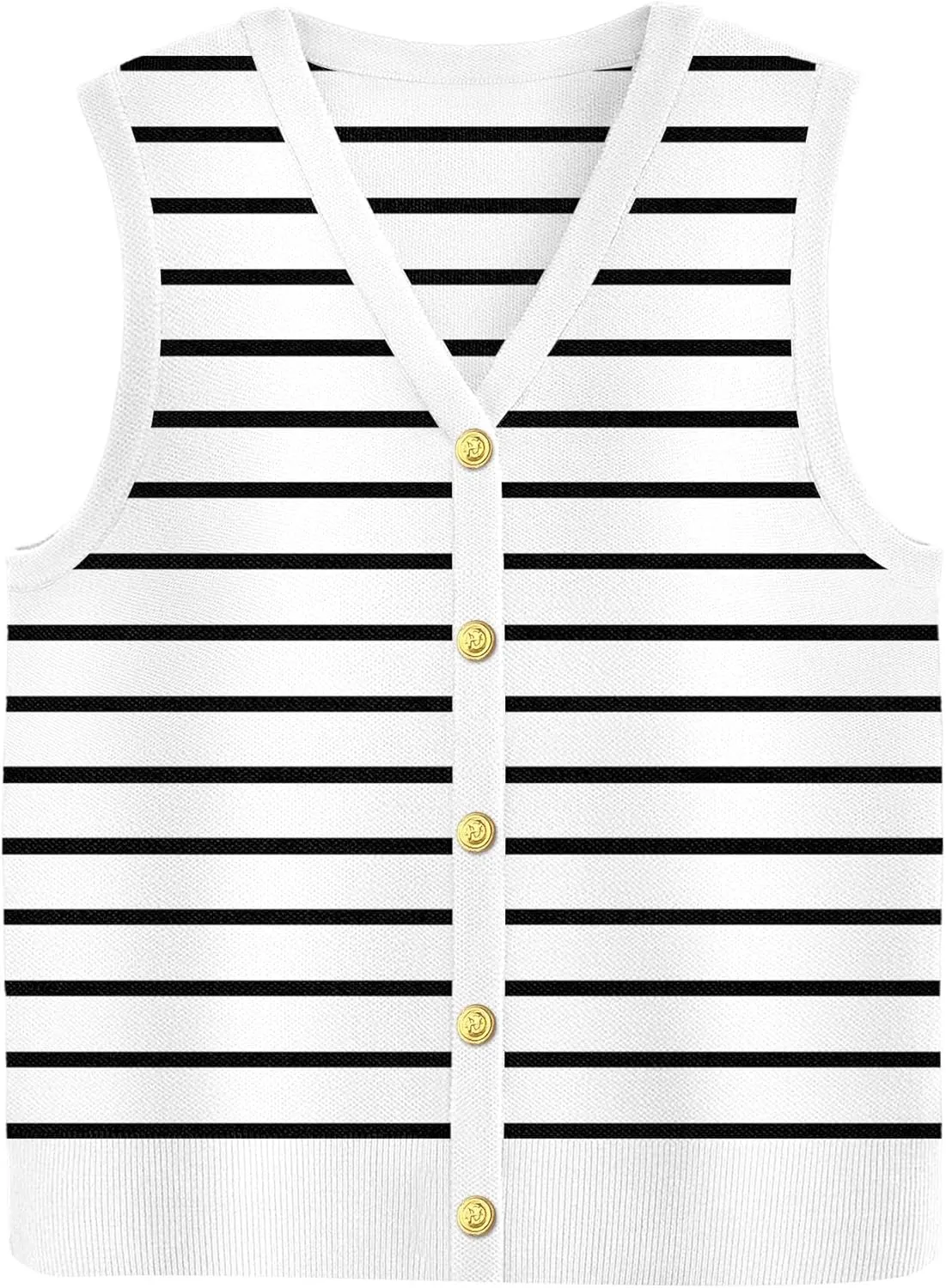 Zeagoo Womens Sweater Vest V Neck Button Down Shirts Trendy Knit Sleeveless Cardigan Top Shirt S-XXL