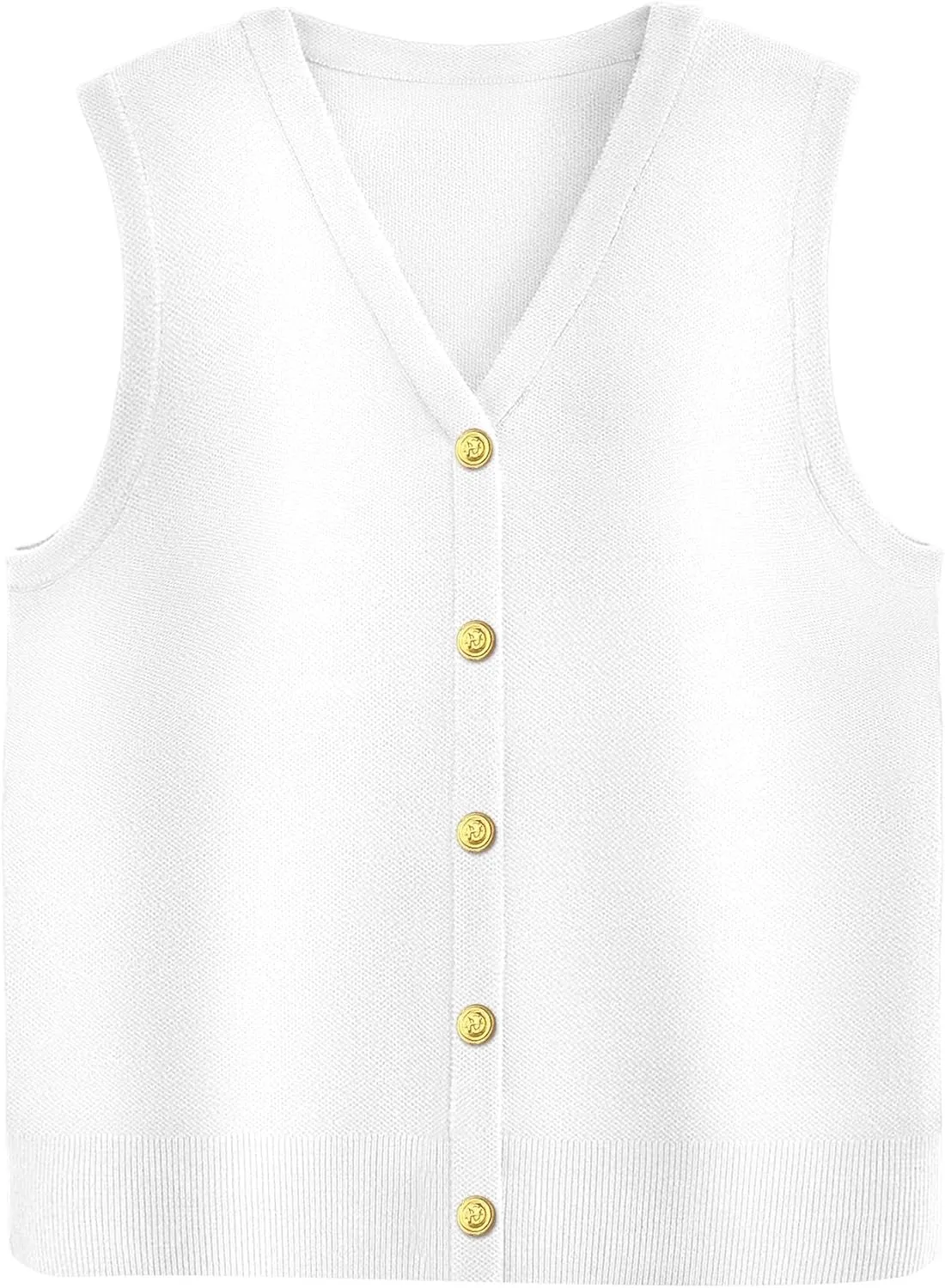 Zeagoo Womens Sweater Vest V Neck Button Down Shirts Trendy Knit Sleeveless Cardigan Top Shirt S-XXL