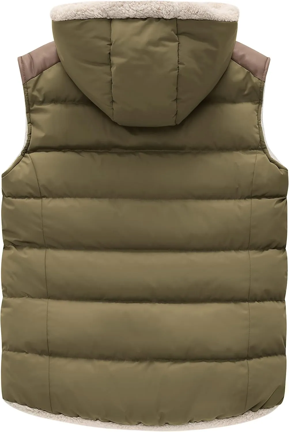 ZSHOW Women's Outerwear Vest Casual Thicken Qulited Winter Puffer Vest Hooded Warm Fleece Jacket